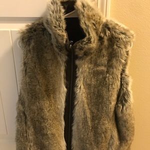Faux fur reversible vest